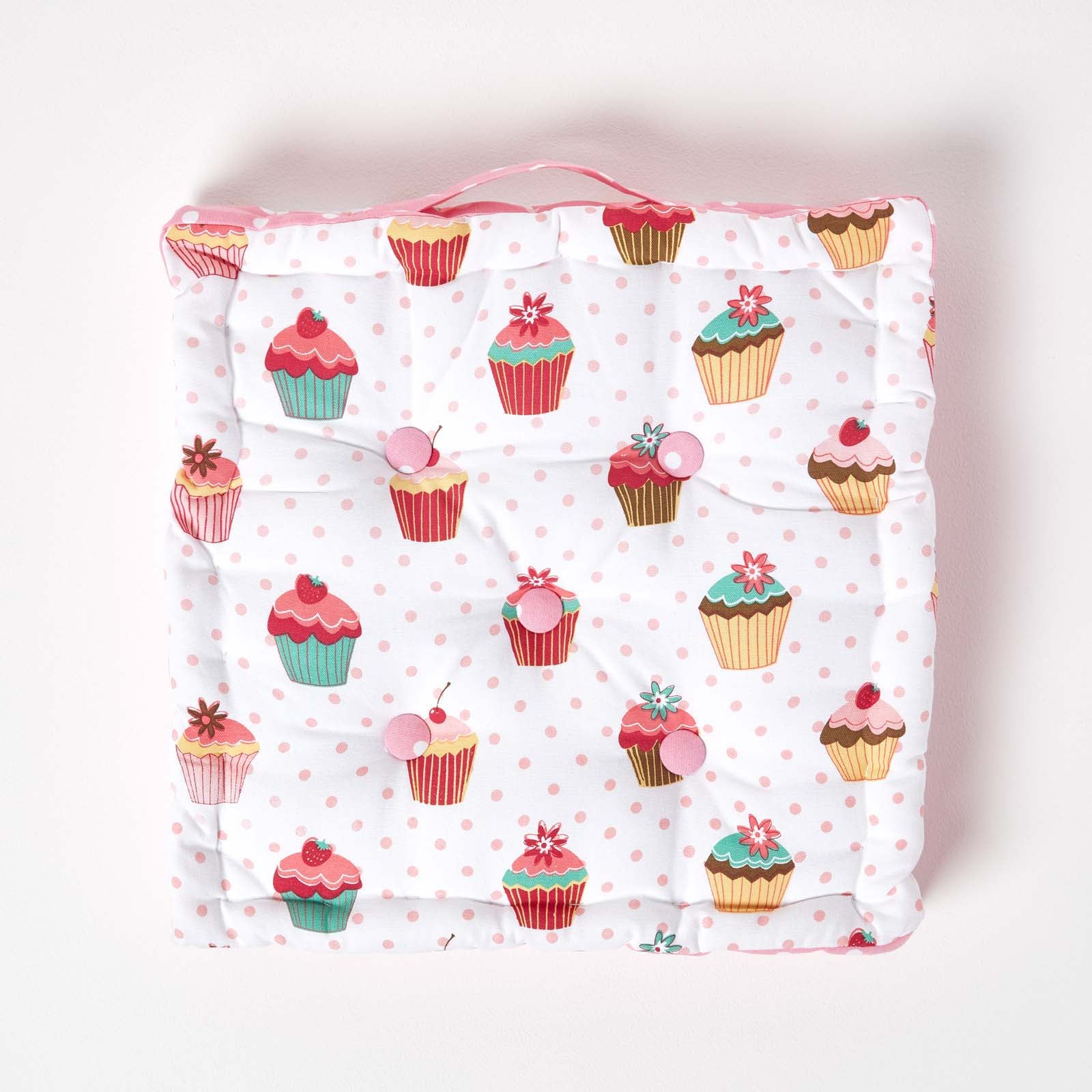 Cotton Cup Cakes Floor Cushion | 50cm x 50cm | Pink