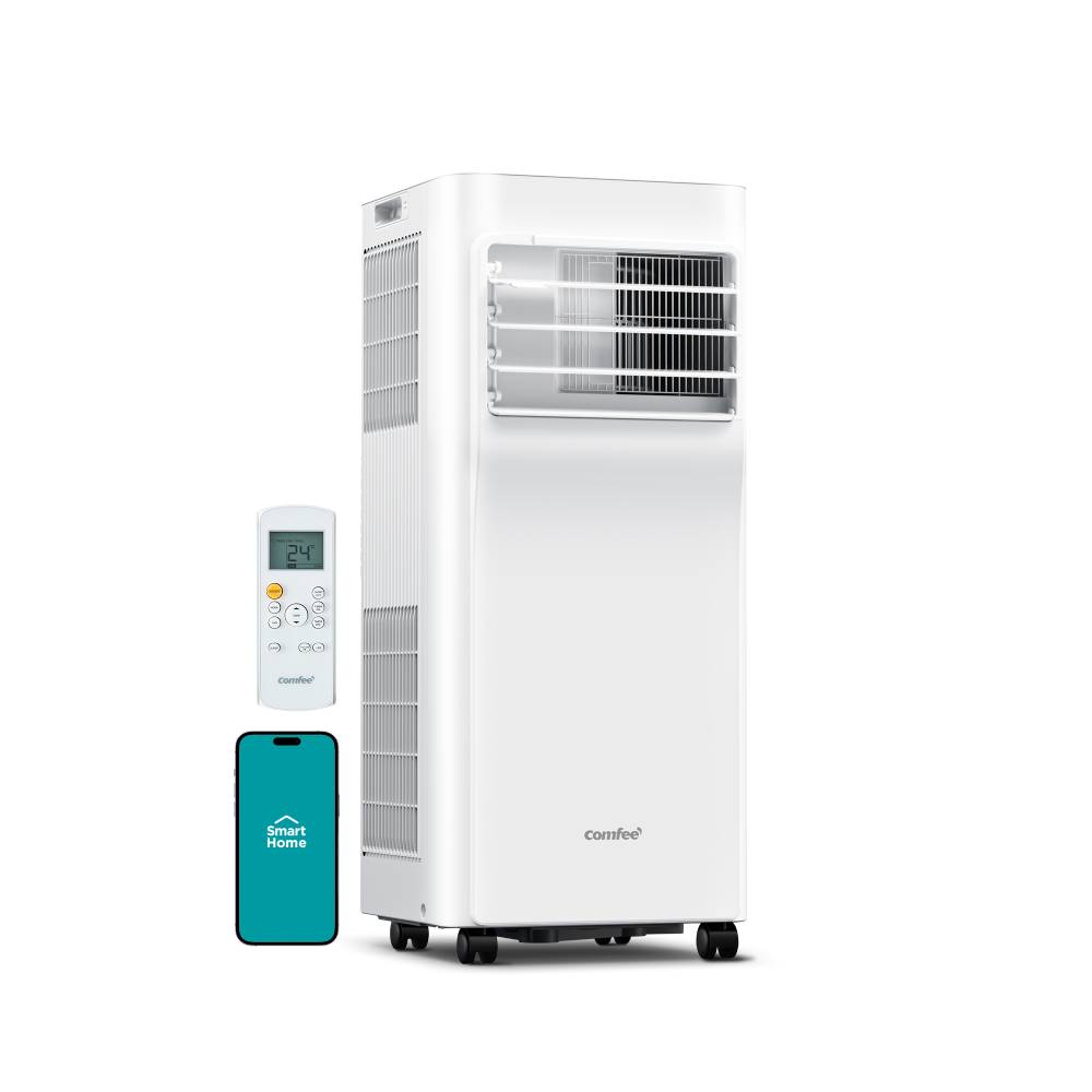 7000btu Portable 3-in-1 Air Conditioner With Wifi App Control, Cooling Fan & Dehumidifier, Remote Control, 24h Timer