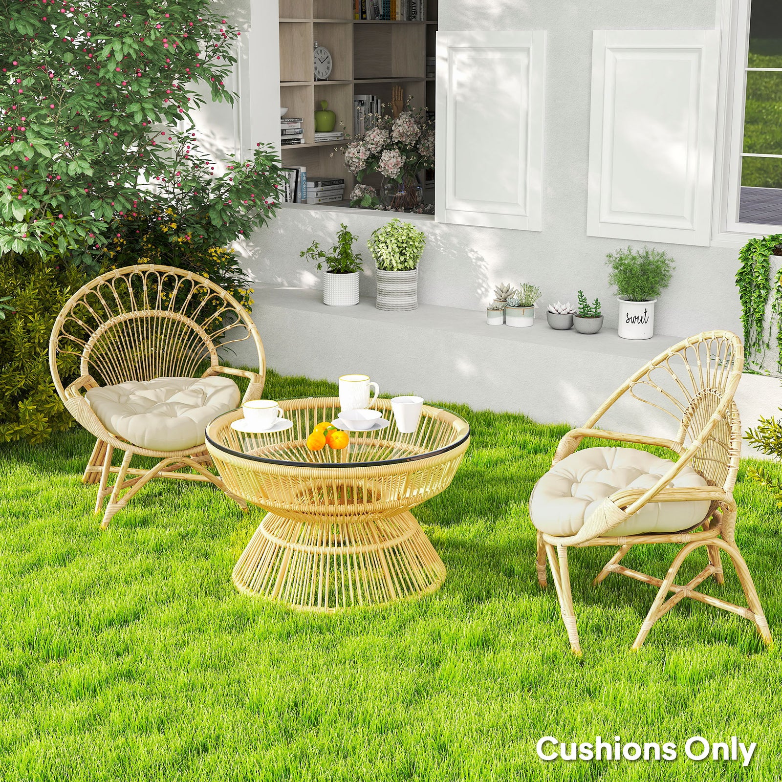 Round Patio Chair Cushions | Beige