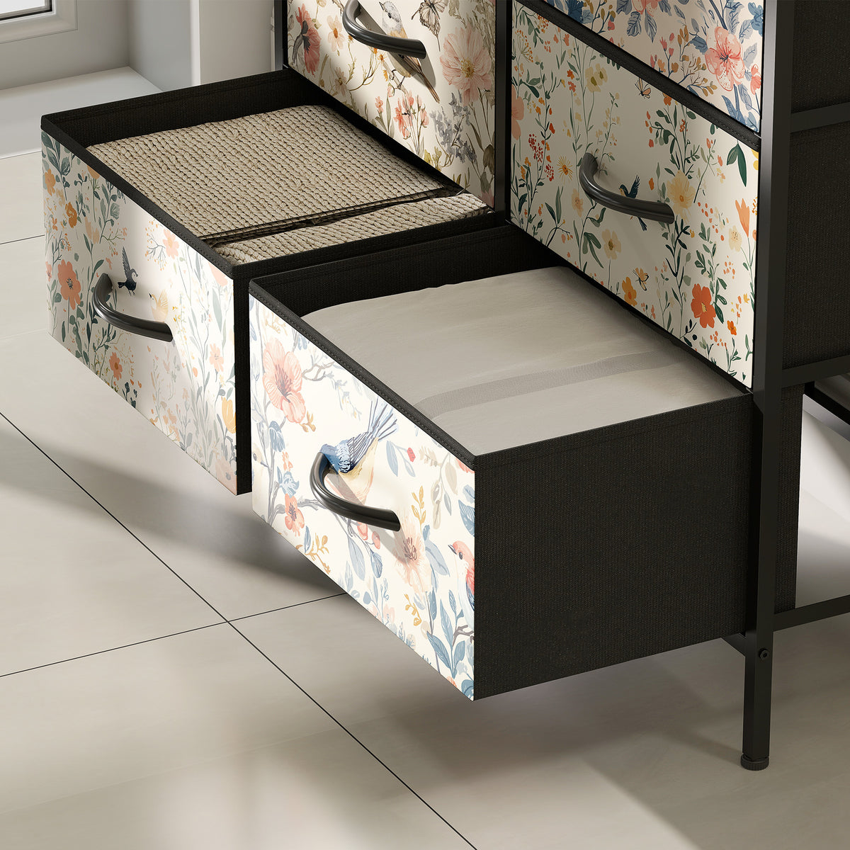 HOMCOM 8-drawer Chest Of Drawers, Fabric Dresser With Open Shelf