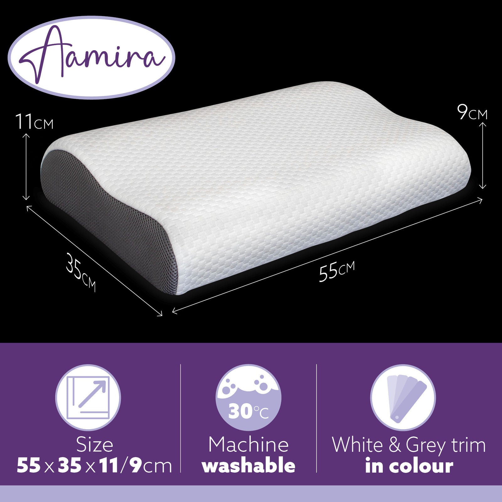 Premium Cervical Neck, Head, Back & Shoulder Support, Shredded Orthopaedic Memory Foam, Bamboo Washable Cover