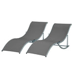 2pcs S-shaped Lounge Chair Foldable Sun Lounger | Gray