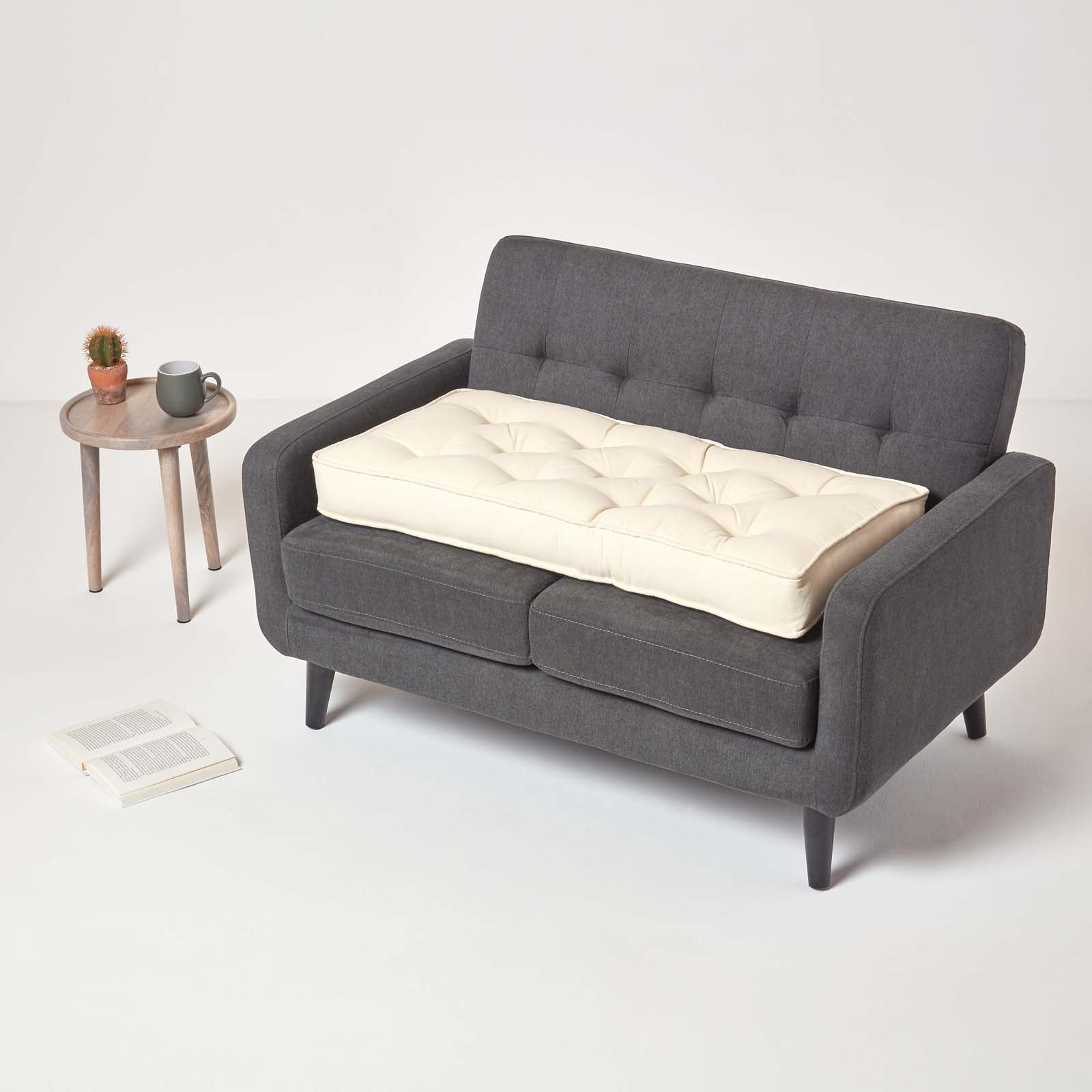 Cotton 2 Seater Booster Cushion | 50cm x 100cm | Cream