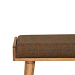 Solid Mango Wood Multi Tweed Tray Style Footstool