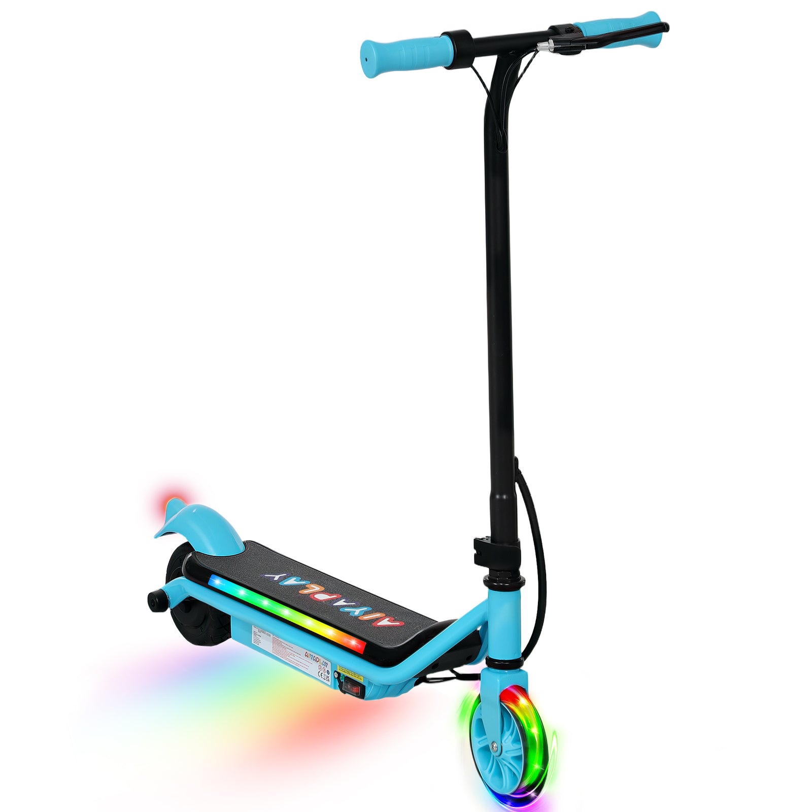 Electric Scooter For 6-14 With Dual Brakes & Colourful Light | Blue