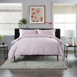 Gingham Cotton Duvet Cover Set – Soft, Breathable Fabric With Double-piped Edging | Double | Rose