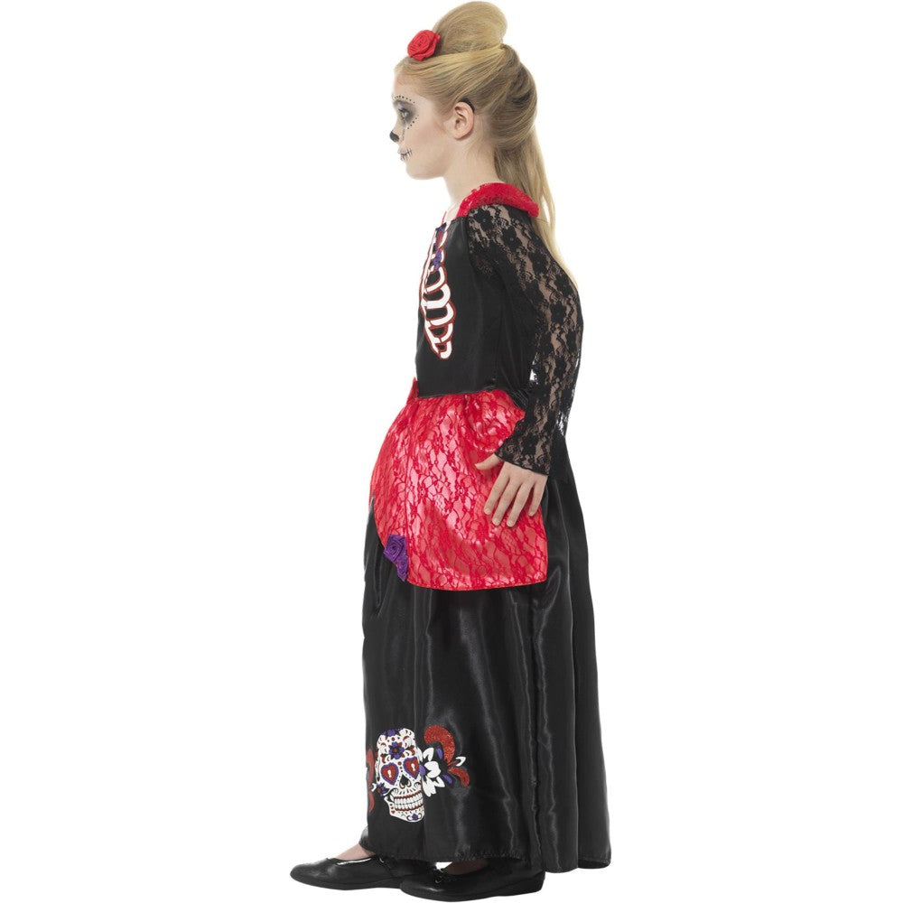 Deluxe Day Of The Dead Girl Costume | Age 7-9