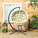 Hanging Egg Chair Outdoor Indoor Swing Chair, Folding Basket | Khaki