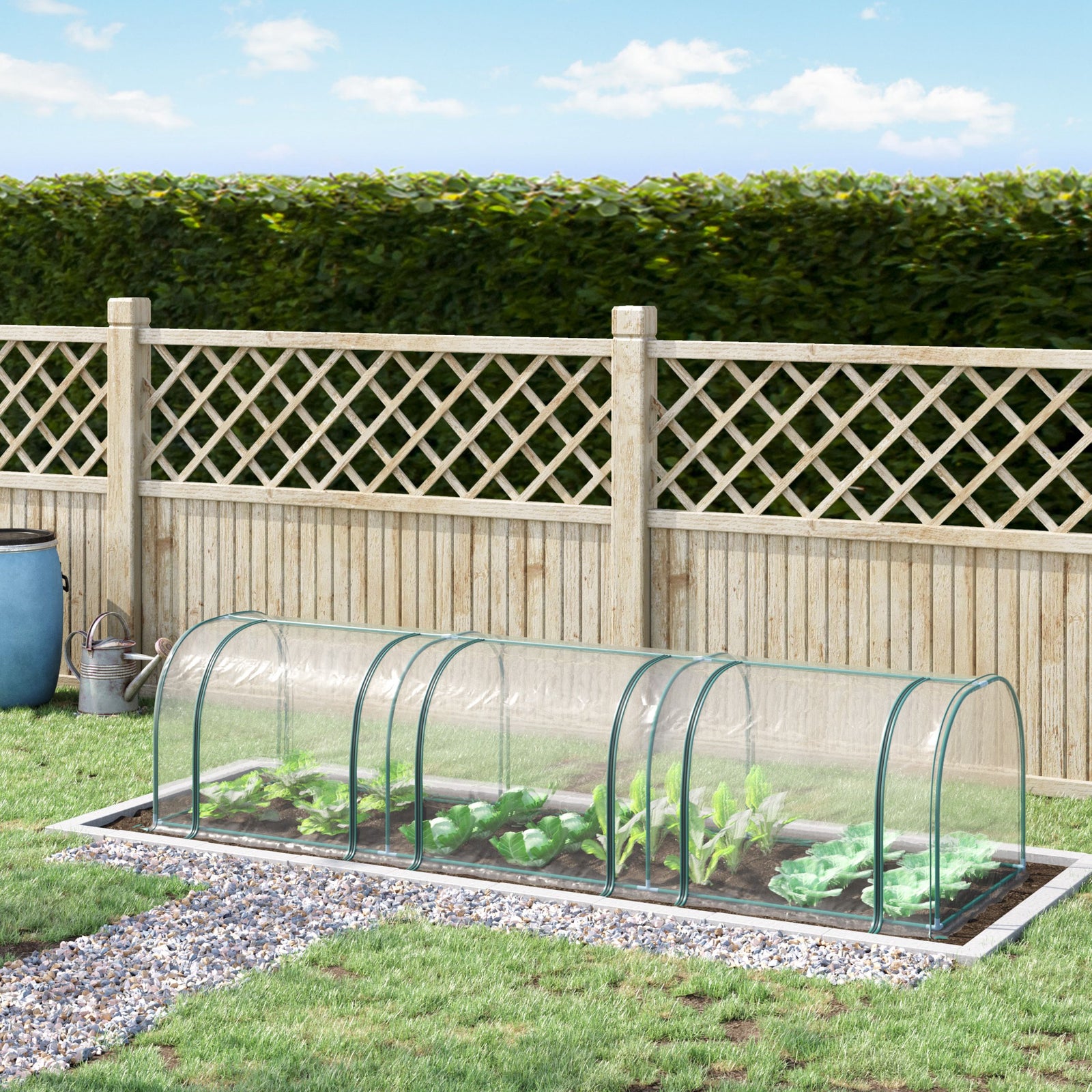Green Tunnel Greenhouse With Zipped Doors