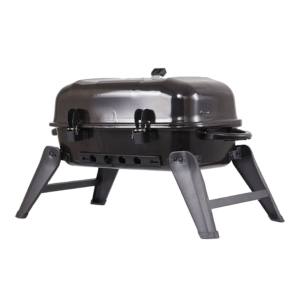 Portable Charcoal Bbq Grill – Outdoor Patio & Camping Stove With Large Cooking Area, Adjustable Charcoal Pan, Black