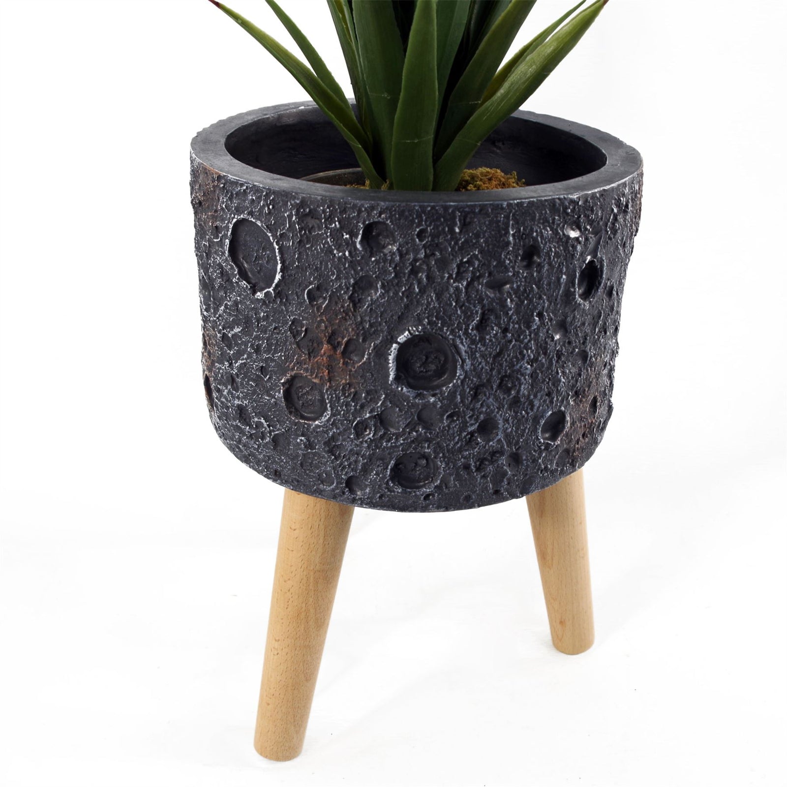 X 24cm Large Lunar Black Planter 35cm