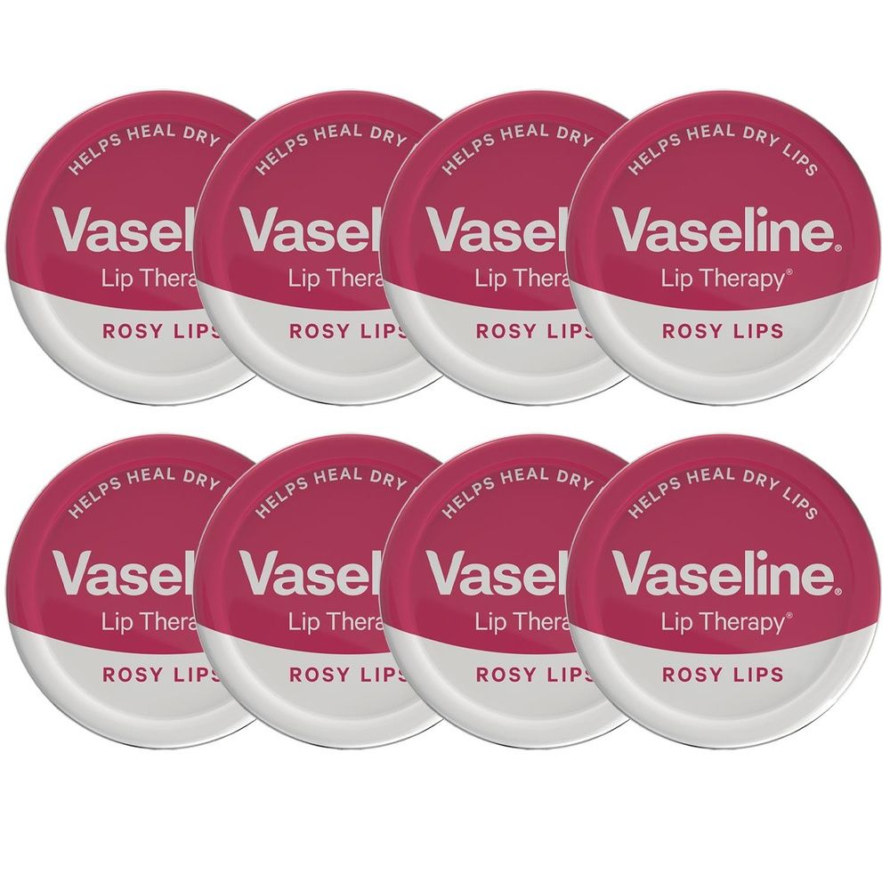 Lip Therapy Rosy Lips 20gm Petroleum Jelly Tinted Lip Balm | Set-of-8 | Pink