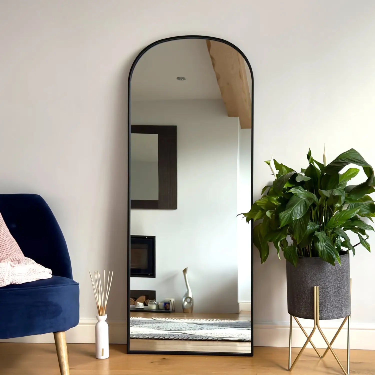 Yōko - Metal Gentle Arch Mirror | 150cm x 60cm | Black