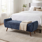 Modern Upholstered Storage Bench | Blue