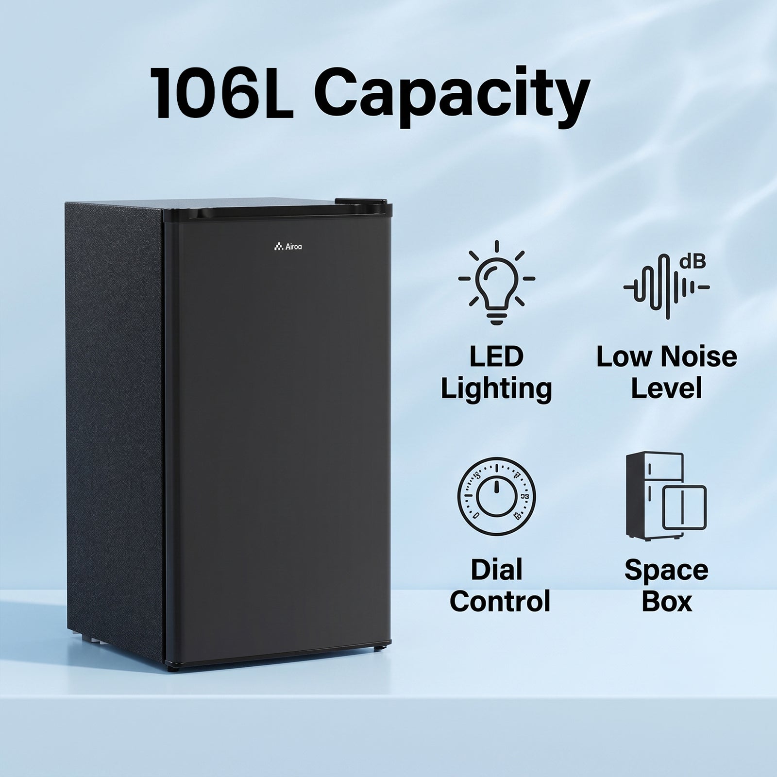 Single Door Fridge With 9l Freezer Compartment | 106l | Black