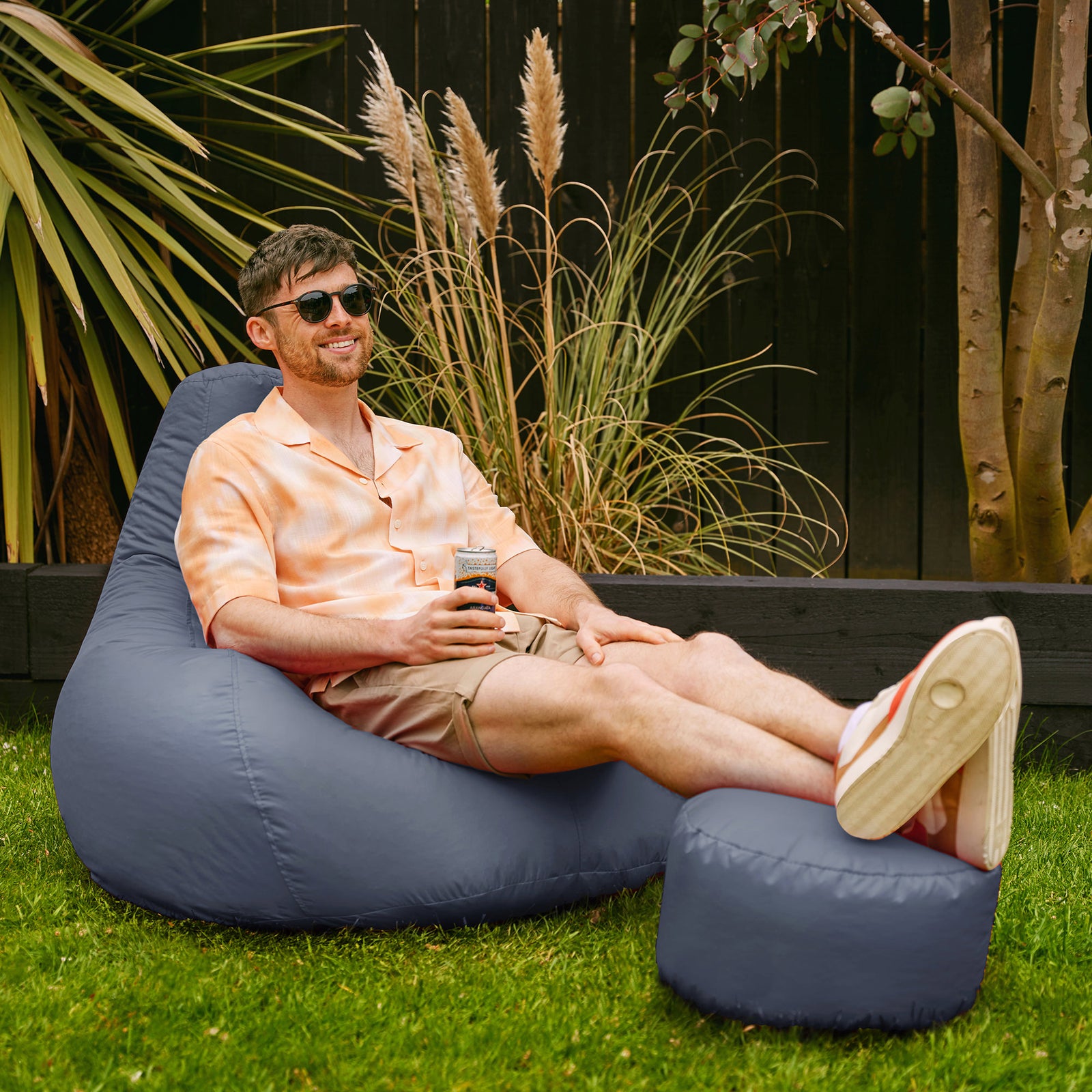 Recliner Indoor Outdoor Bean Bag Chair & Pouffe Chair | Dark Slate Gray