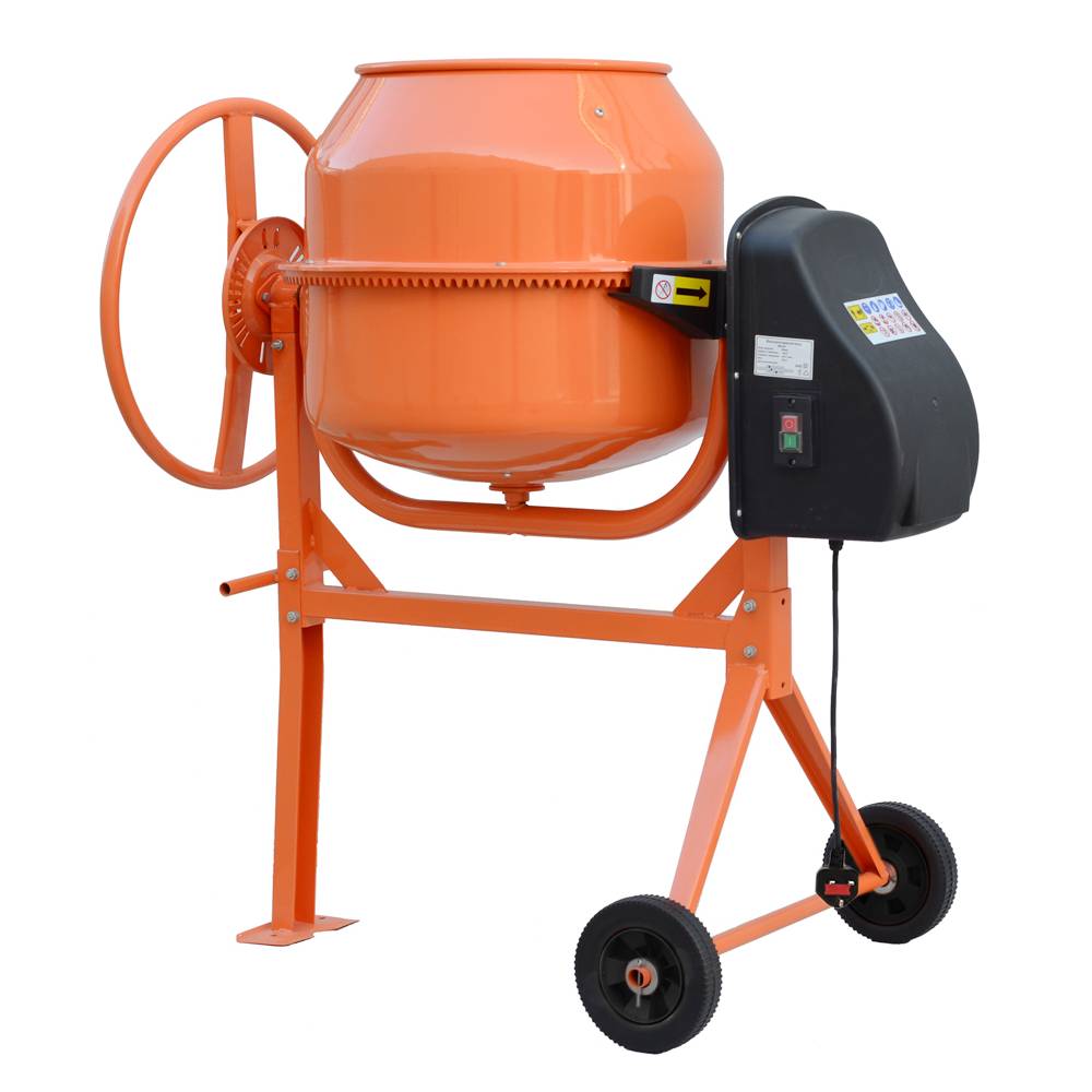 Electric Portable Cement Concrete Mixer With Wheels | 140l | Orange