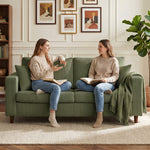 Loveseat Sofa With Wide Seat, Corduroy Upholstered | Green