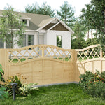 Spruce Wood Fence Panel With Arched Lattice Top 180cm W X 90/120/150/180cm H– Natural Finish, Durable, Easy Diy Garden Privacy Screen | Small
