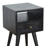 Solid Wood Mini Ash Black Bedside