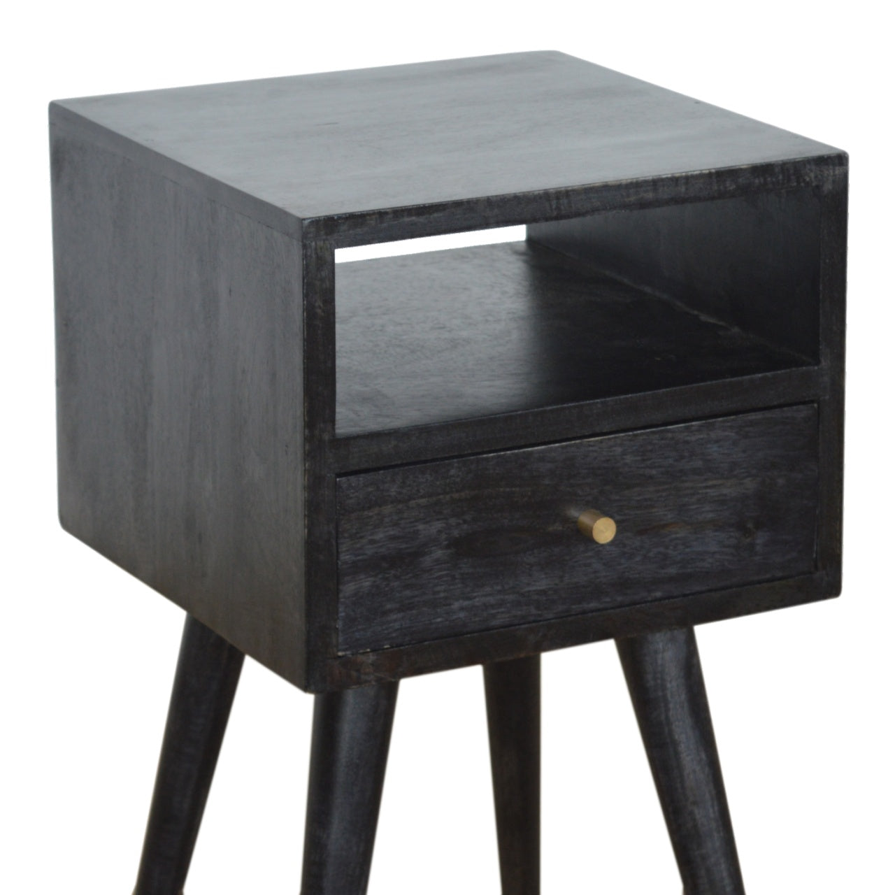 Solid Wood Mini Ash Black Bedside