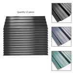 Set Of 12 Steel Corrugated Panels | Medium | Charcoal Black