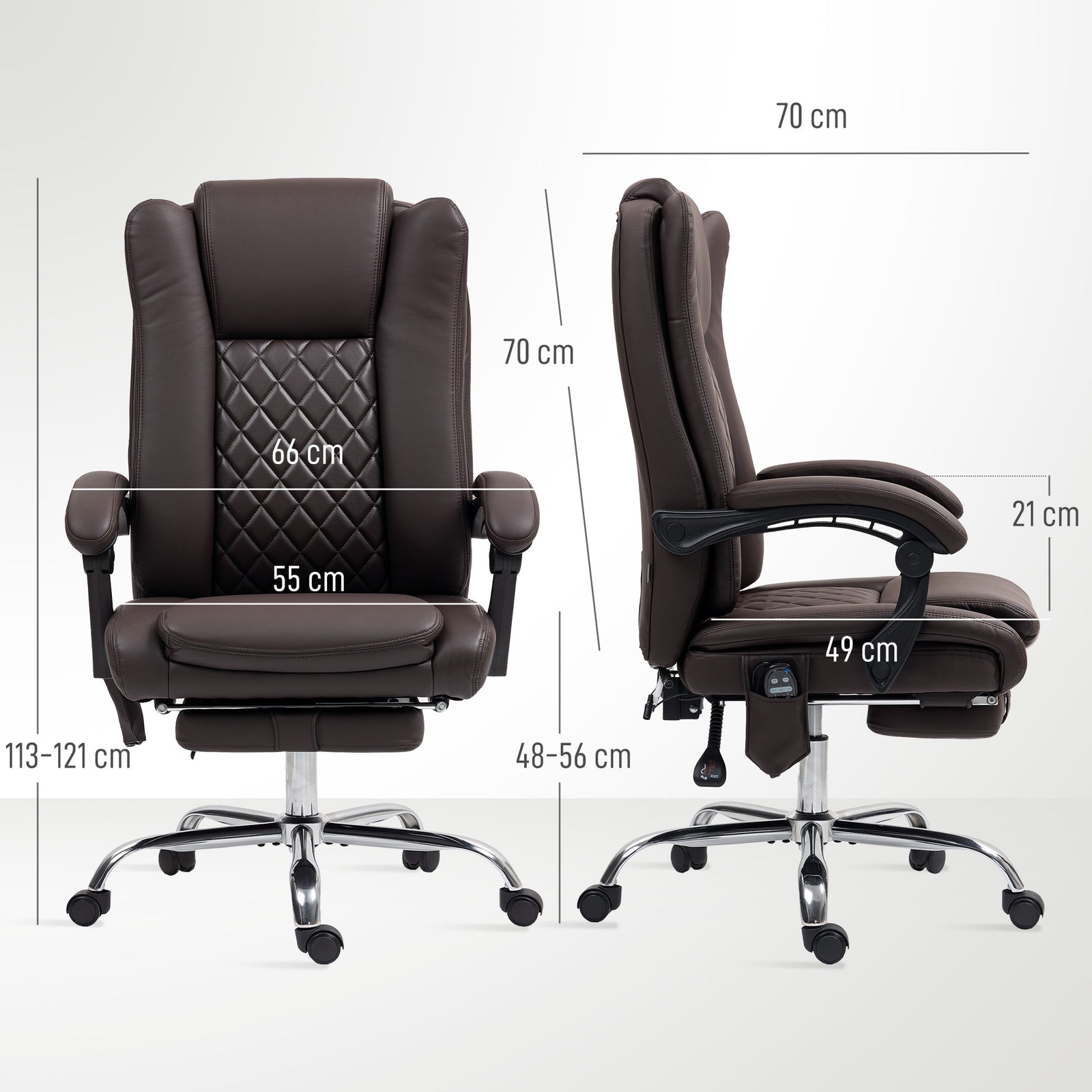 Massage Office Chair, Reclining | Dark Brown
