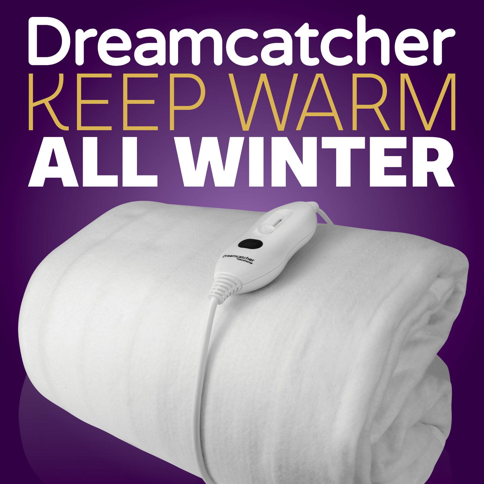 Electric Blanket Heated Fully Fitted Underblanket 3 Heat Settings, Machine Washable | Single | White