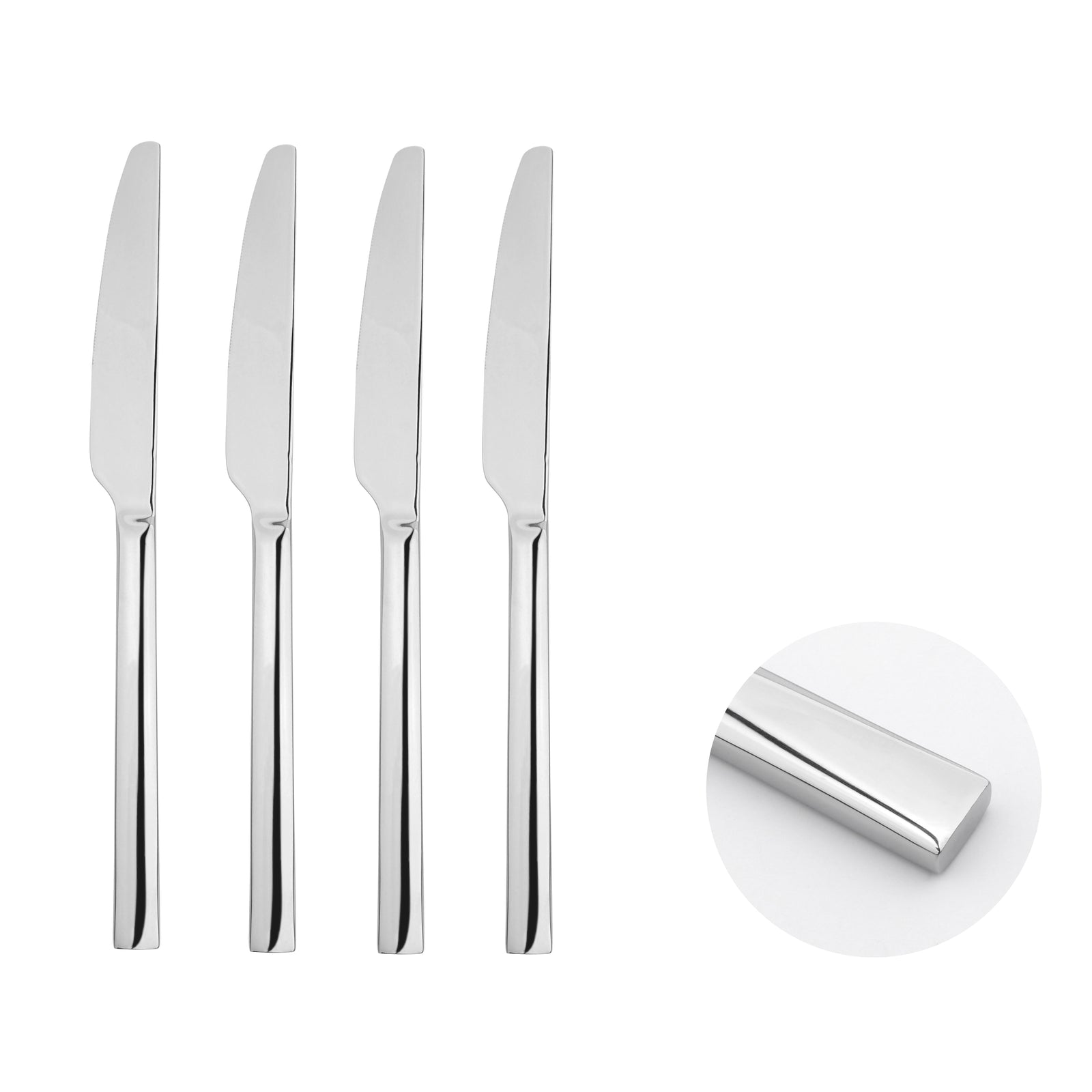 Cutlery Sets Stainless Steel 18/8 Dinner Knife 4pc Set Catering Flat