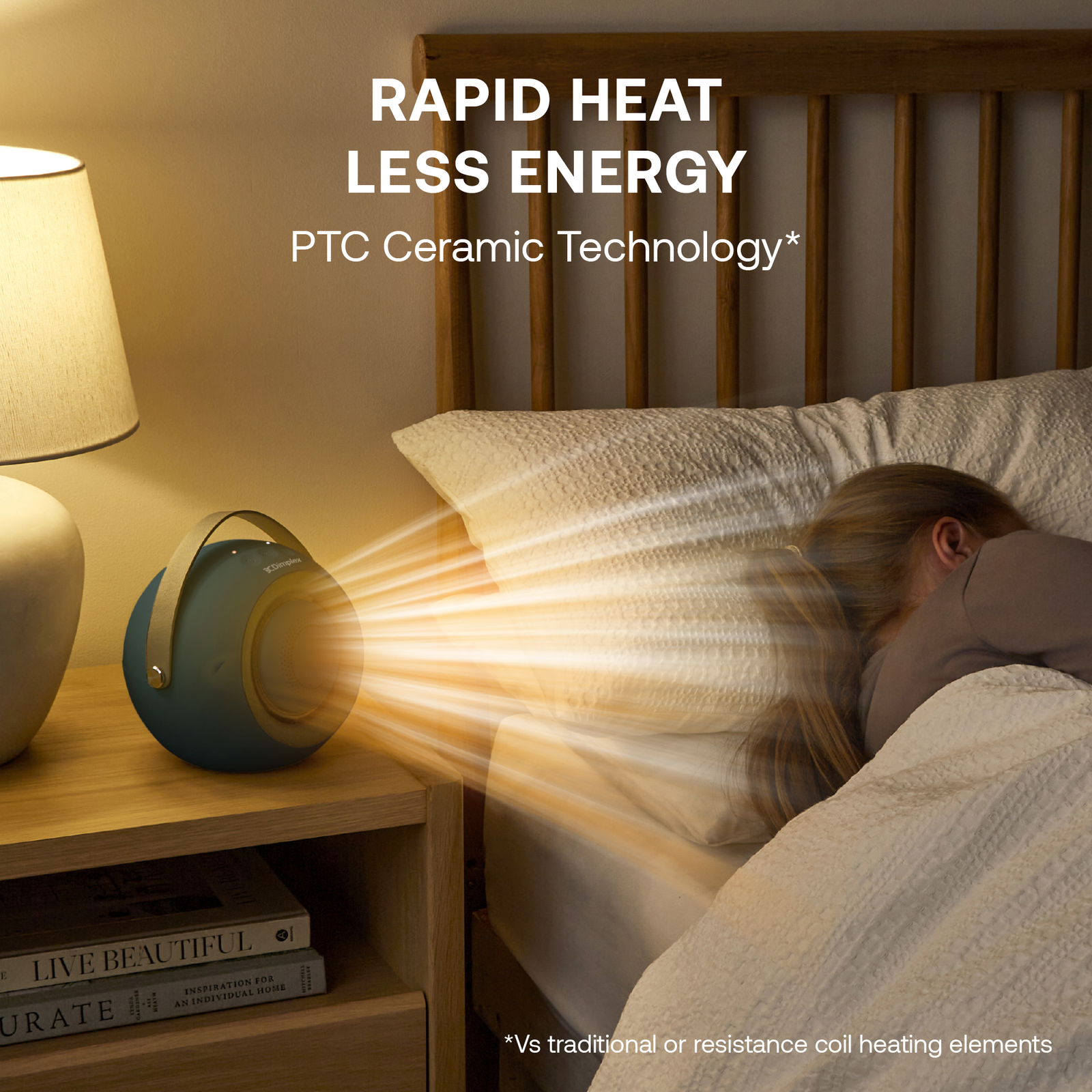 Desk Friend Fan Heater, 390w | Blue