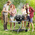 Portable Charcoal Kettle Grill, Two Wheels