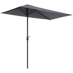 2.3m Half Round Parasol W/ Crank Handle