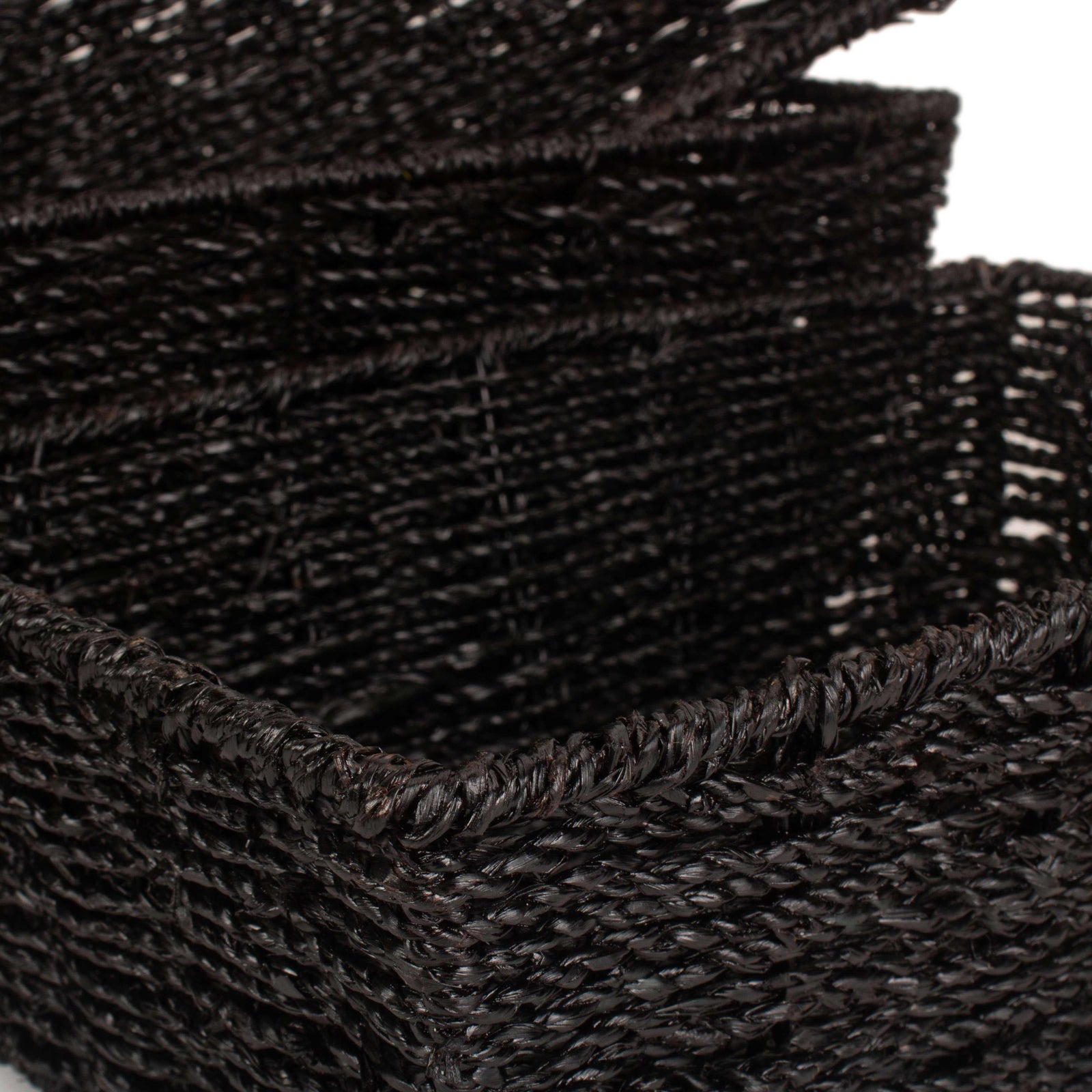 Black Paper Rope Tray | Set-of-3 | Black