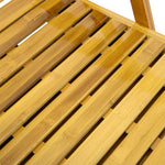 Bamboo Foldable Recliner Lounge Chair With Retractable Footrest | Light Brown
