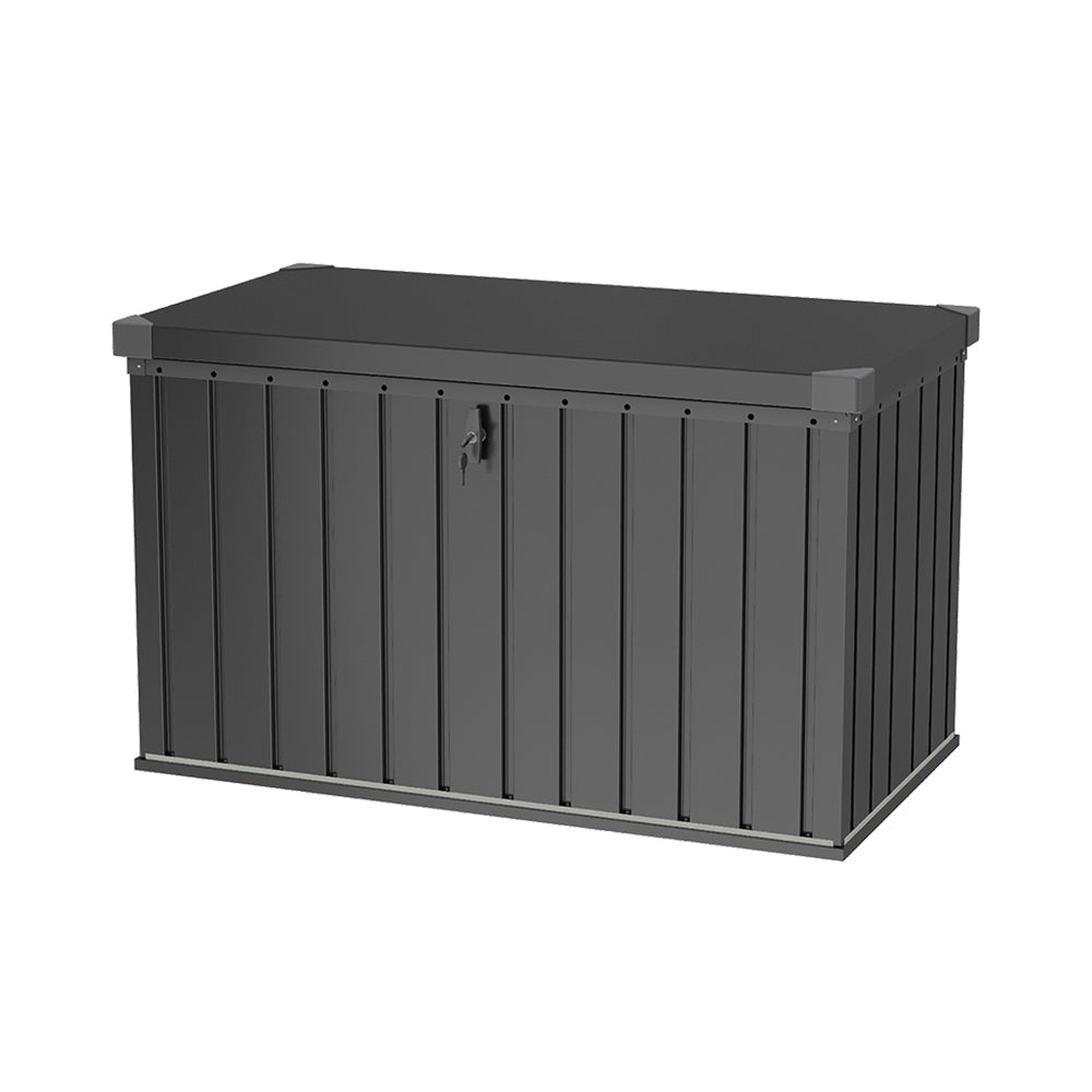 Breeins 400l Lockable Outdoor Storage Box Heavy-duty Steel Garden Storage Chest With Safety Edges