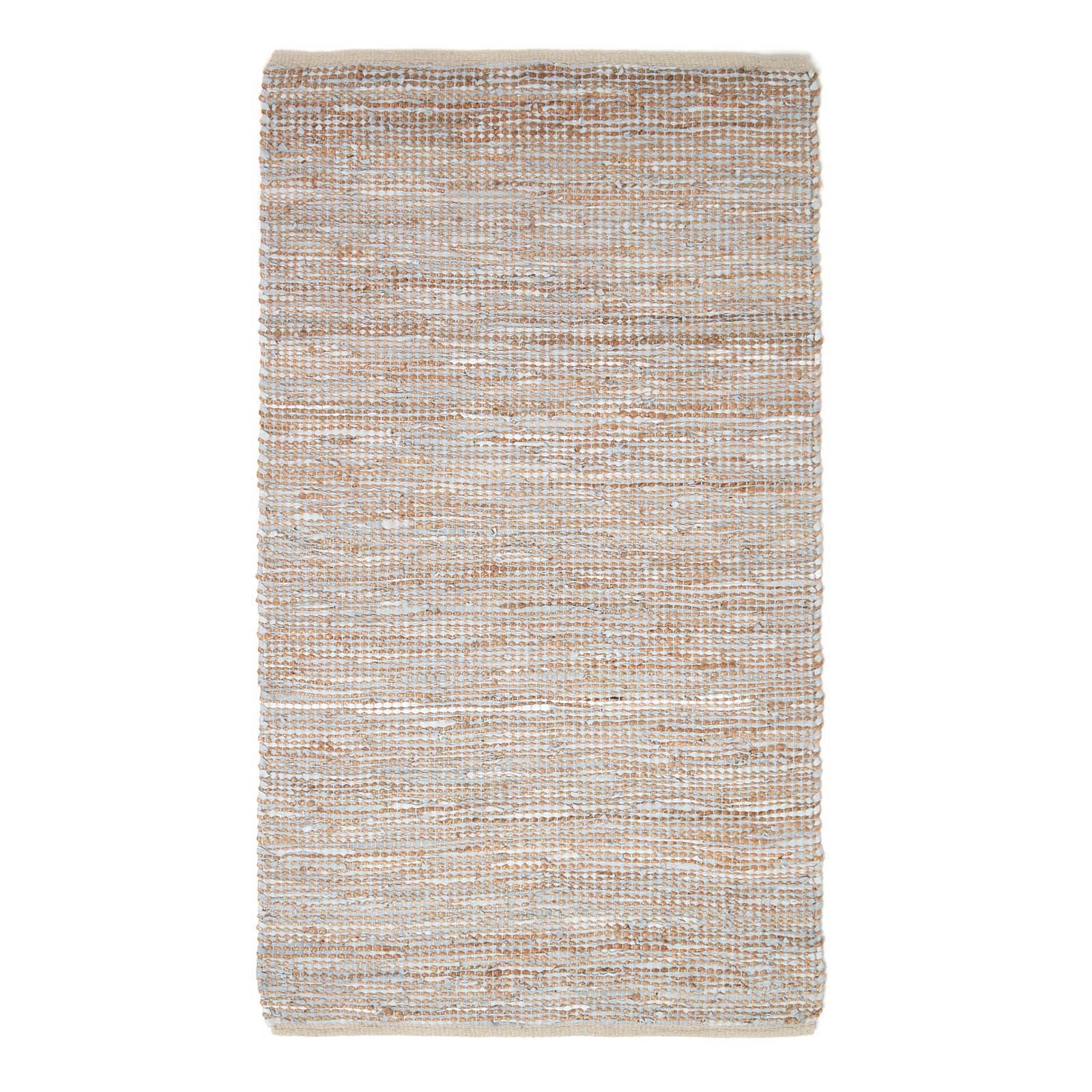 Madras Leather Hemp Rug | 150cm x 95cm | Natural