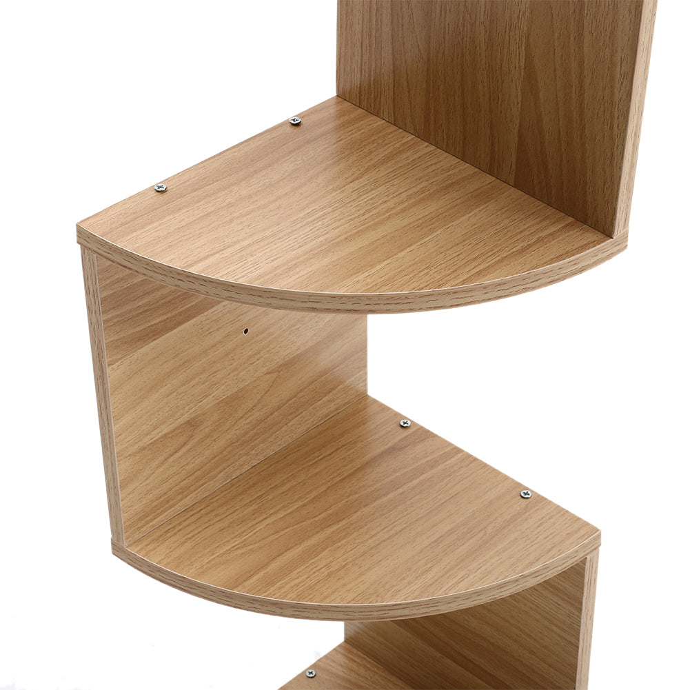 3/5-tier Wooden Floating Corner Shelf Wall Mounted Tiered Zigzag Corner Shelves | Small | Brown