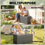 Outsunny 440l Garden Storage Box, Waterproof Resin Deck Box W/lockable Lid