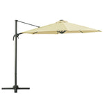 3m Led Cantilever Parasol W/ Solar Lights & Base