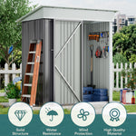 3x5ft Galvanised Metal Garden Shed Metal Storage Shed With Lockable Door