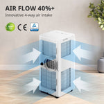 7000btu Portable 3-in-1 Air Conditioner With Wifi App Control, Cooling Fan & Dehumidifier, Remote Control, 24h Timer
