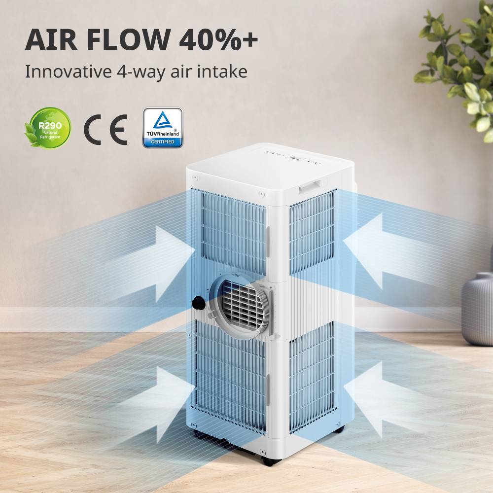 7000btu Portable 3-in-1 Air Conditioner With Wifi App Control, Cooling Fan & Dehumidifier, Remote Control, 24h Timer