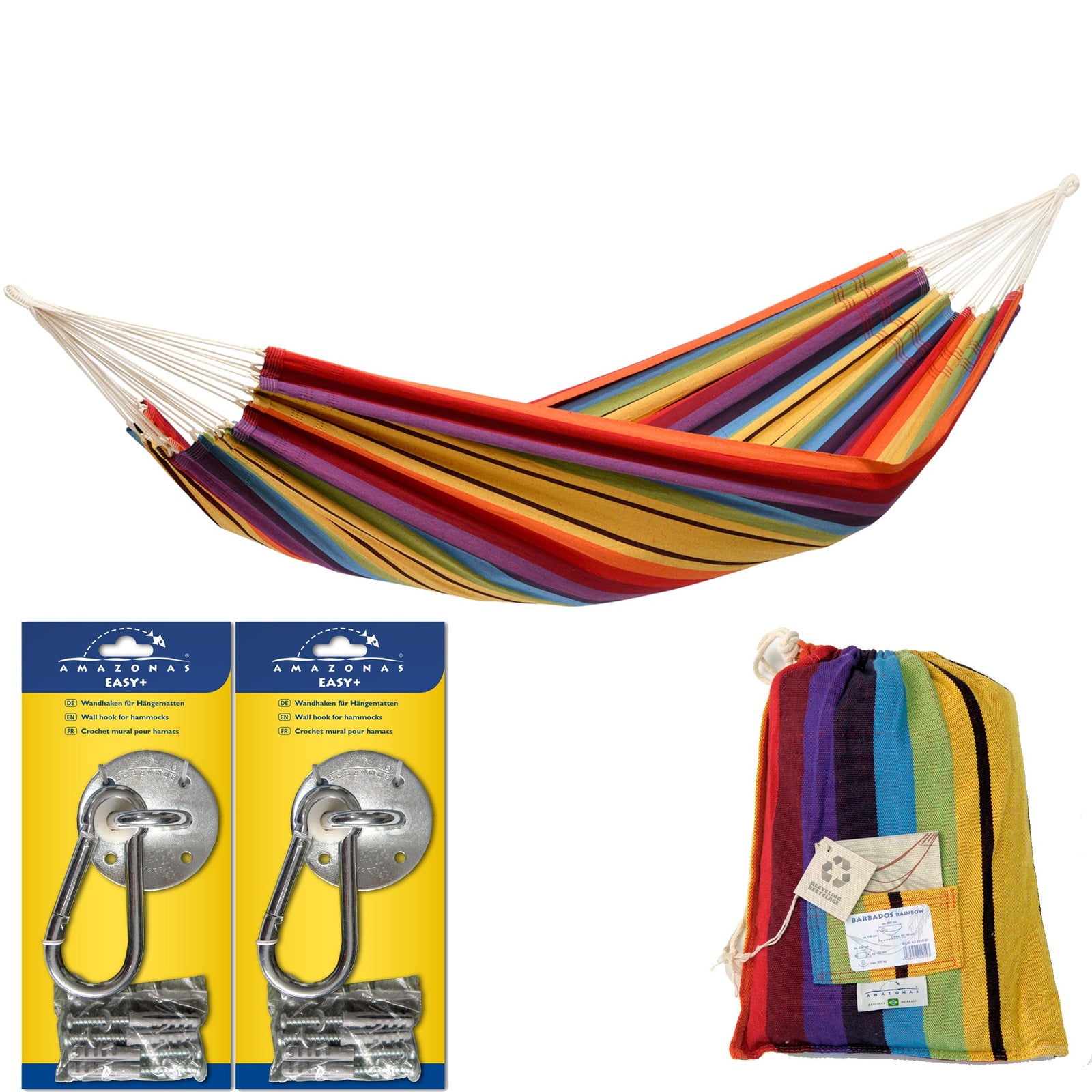 Barbados Hammock Post Perfect Hanging Set Rainbow