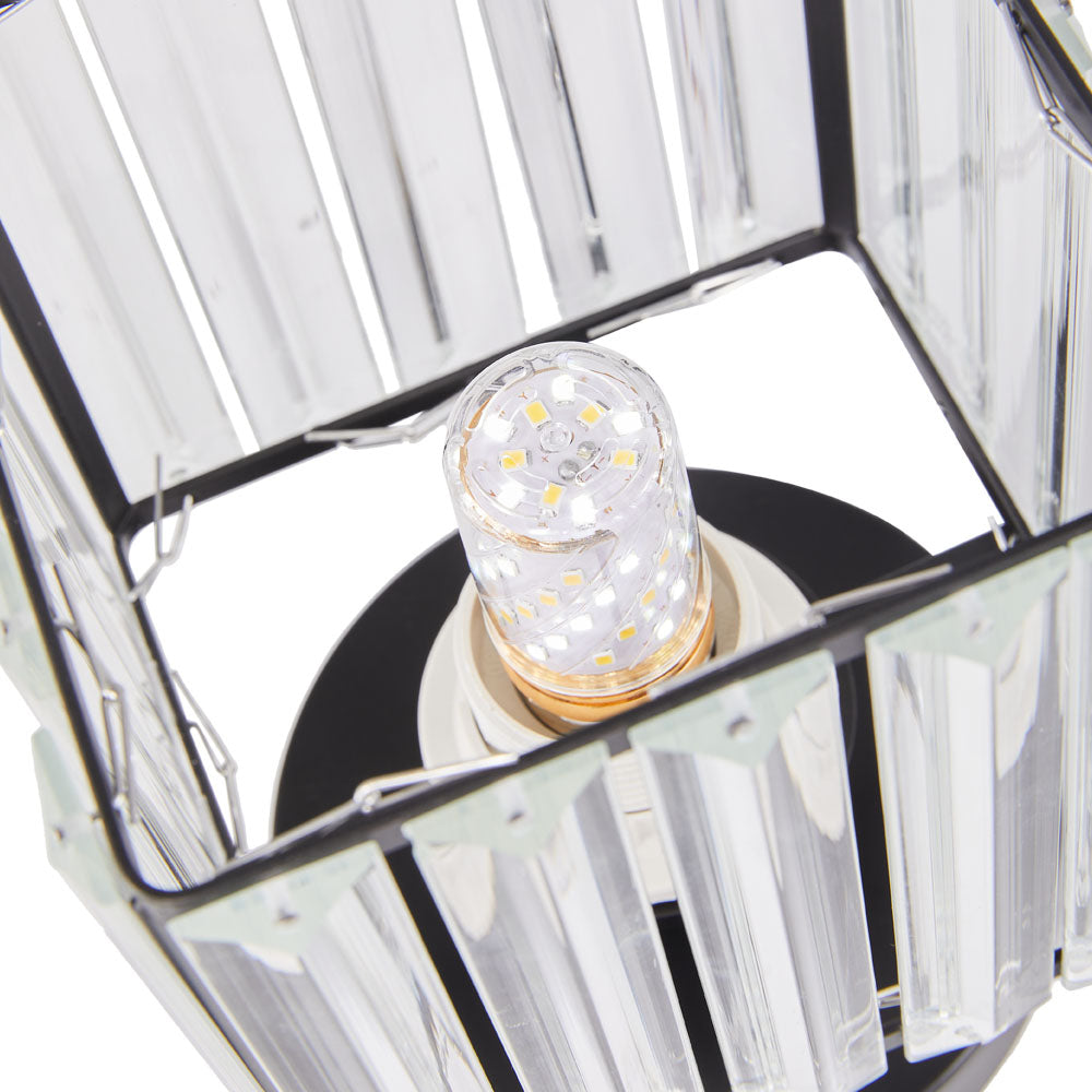 Modern Crystal Ceiling Light D15×h17cm Fixture With Iron And Glass Crystal Lampshade