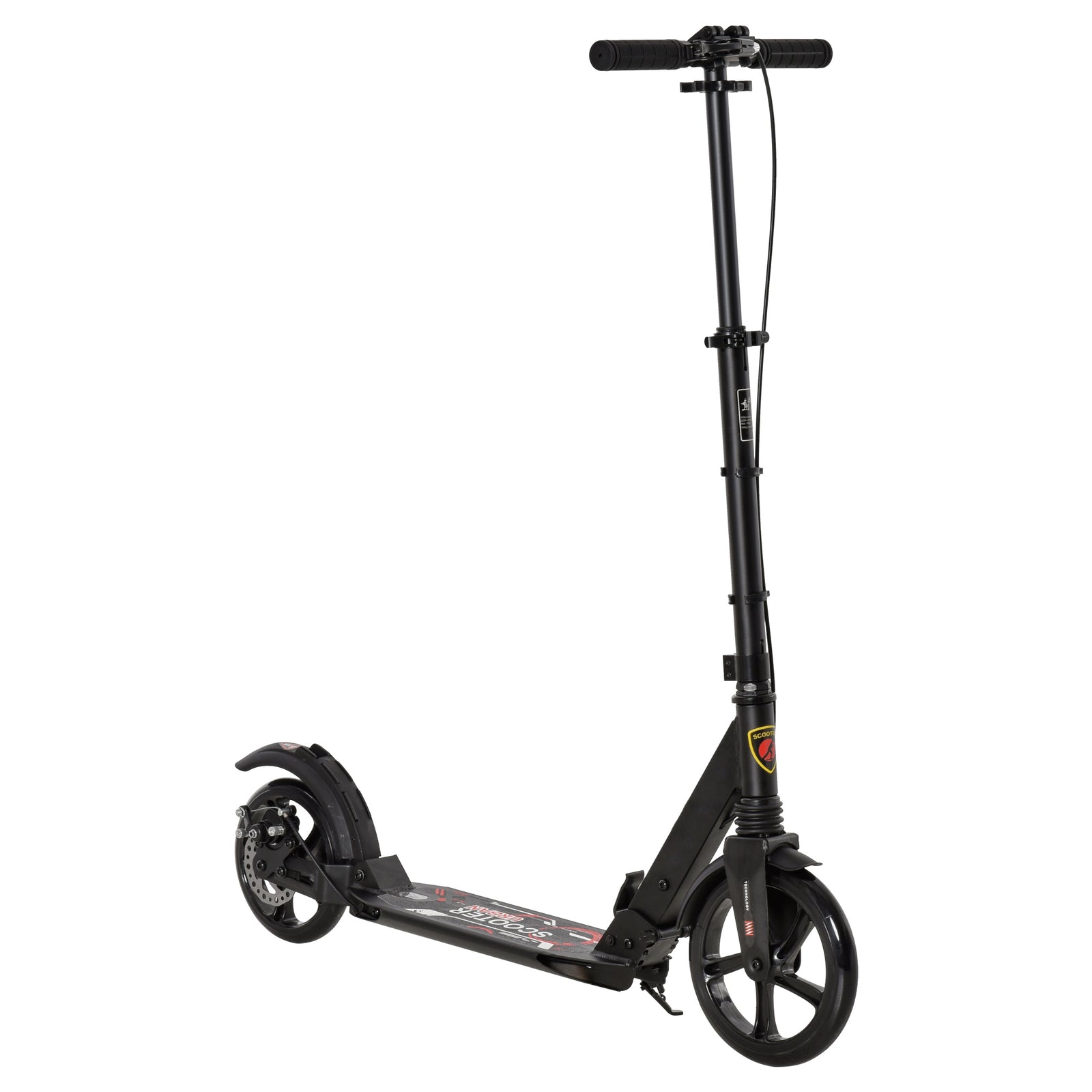 Teens Adult Kick Scooter Foldable Adjust 14+ W/ Dual Brake | Black