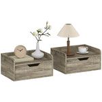 HOMCOM Floating Nightstands Set Of 2, Nightstand With Drawer