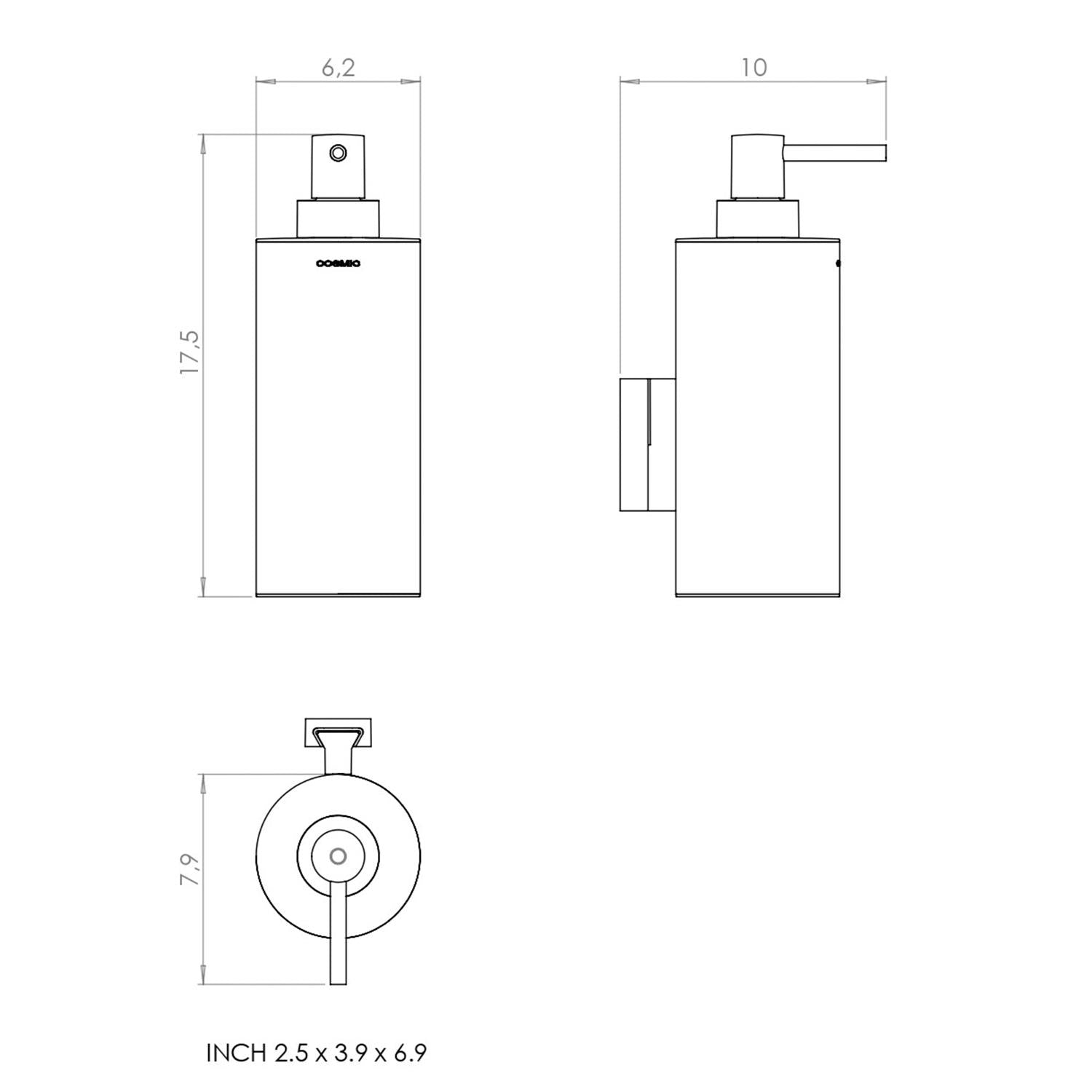Wall Soap Dispenser, 17.6 X 9.5 X 6.2 Cm, Collection As+ | Matte White