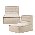 Otto Natural Cord Lounger Set Of 2 Bean Bag Chair, Natural
