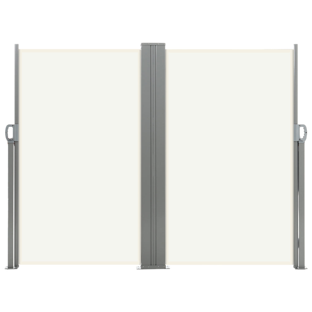 Retractable Side Awning 600cm Patio Privacy Screen Uv & Water Resistant Polyester Garden Balcony Wind Screen (160/180cm H) | Large | Beige