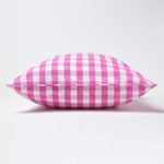 Block Check Cotton Gingham Cushion Cover | 60cm x 60cm | Pink